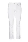 Cycle White Stretch Jeans In Multi