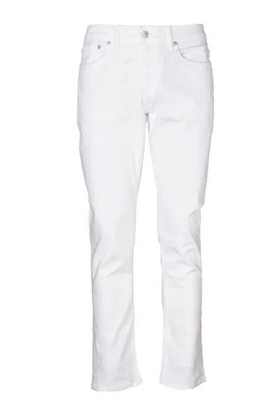 Cycle White Stretch Jeans In Multi