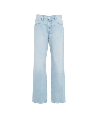 Cycle Wide Leg 'mila' Jeans With Distressed Accents In Blue