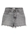 Cycle Woman Denim Shorts Grey Size 32 Cotton, Red Cotton In Grey