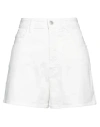Cycle Woman Denim Shorts White Size 28 Cotton, Elastomultiester, Elastane In White