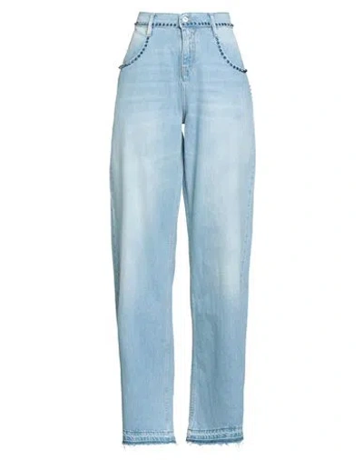 CYCLE CYCLE WOMAN JEANS BLUE SIZE 27 COTTON, RECYCLED COTTON
