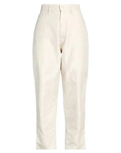 Cycle Woman Jeans Cream Size 27 Cotton, Viscose, Polyester In White