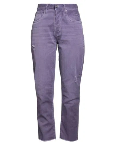 Cycle Woman Jeans Purple Size 28 Cotton, Elastane