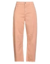 Cycle Woman Pants Salmon Pink Size 32 Cotton, Elastomultiester, Elastane In Brown