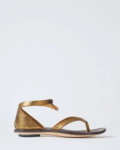 Cydwoq Camper Sandal In Bronze Leather/dark Brown In Gold