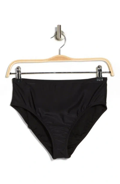 Cyn And Luca Hannah Solid High Waist Swim Bottoms In Black