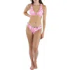 Cyn And Luca Taylor Womens Camouflage Lace-up Back Bikini Swim Top In Pink