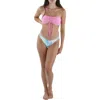 Cyn And Luca Womens Tie-dye Strappy Swim Bottom Separates In White