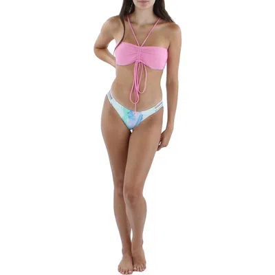 Cyn And Luca Womens Tie-dye Strappy Swim Bottom Separates In White