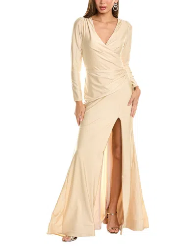 Cynthia & Sahar Draped Dress In Beige