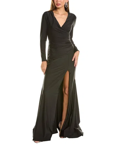 Cynthia & Sahar Draped Dress In Black