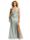 Cynthia & Sahar One-shoulder Bias-cuff Stretch Satin Mermaid Dress With Slight Train