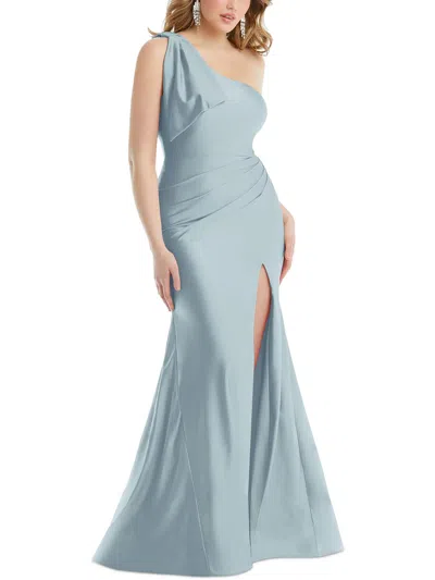 Cynthia & Sahar Womens Bow Polyester Evening Dress In Grey