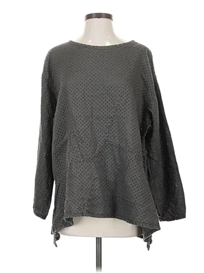 Pre-owned Cynthia Ashby 3/4 Sleeve Blouse In Gray
