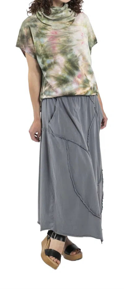 Cynthia Ashby Jade Asymmetrical Skirt In Pewter In Silver