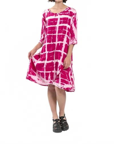 Cynthia Ashby Linen Sibby Dress In Pink Graphic In Multi
