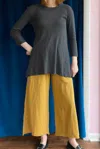 Cynthia Ashby Long Sleeve Lightweight Tunic In Charcoal