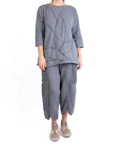Cynthia Ashby Noah Mix Pants In Grey In Blue