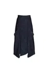 Cynthia Ashby Turn Skirt In Lava In Black