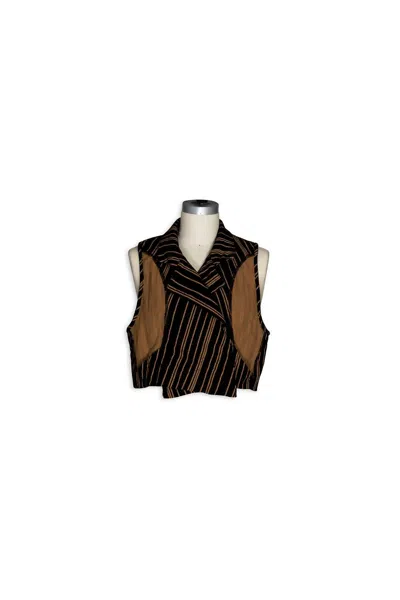 Cynthia Ashby Women's Chord Reversible Vest In Camel In Brown