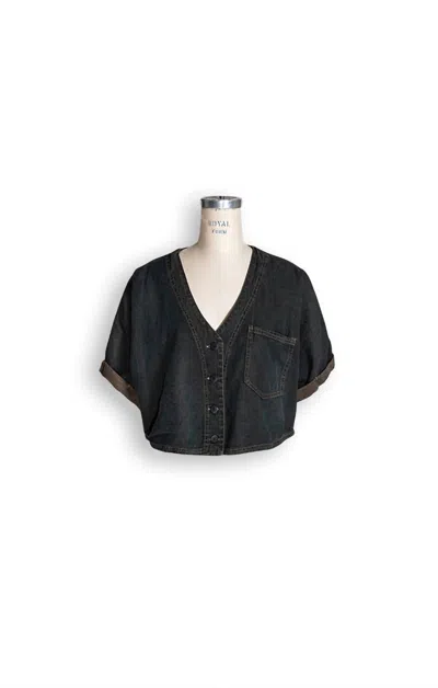 Cynthia Ashby Women's Harper Denim Jacket In Copper In Black