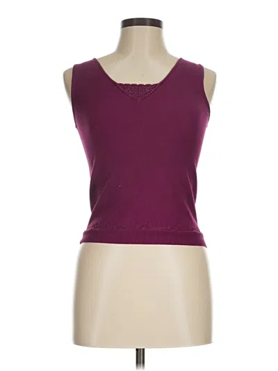 Pre-owned Cynthia Cynthia Steffe Sleeveless Top Burgundy Scoop Neck Tops
