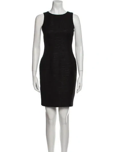 Pre-owned Cynthia Rose Crew Neck Mini Dress In Black