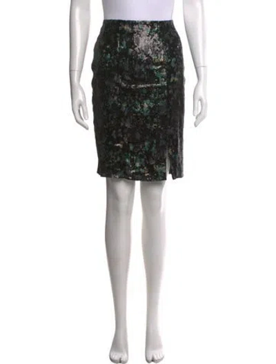 Pre-owned Cynthia Rose Printed Mini Skirt In Black