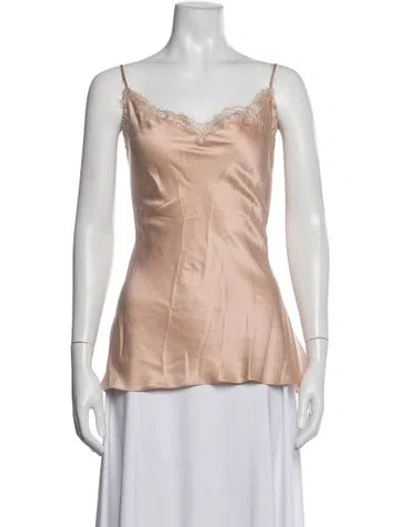 Pre-owned Cynthia Rose V-neck Sleeveless Top In Pink