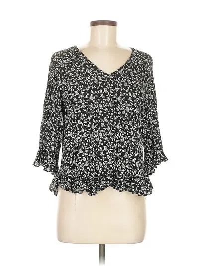 Pre-owned Cynthia Rowley 3/4 Sleeve Blouse In Black