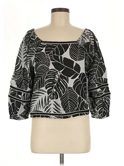 Pre-owned Cynthia Rowley 3/4 Sleeve Blouse In Black