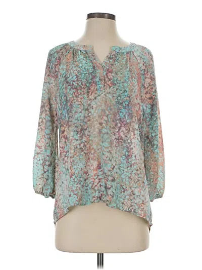 Pre-owned Cynthia Rowley 3/4 Sleeve Blouse In Blue