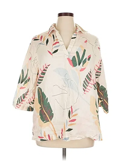 Pre-owned Cynthia Rowley 3/4 Sleeve Button Down Shirt In White