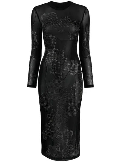 Cynthia Rowley Aaliyah Crystal Dress In Black