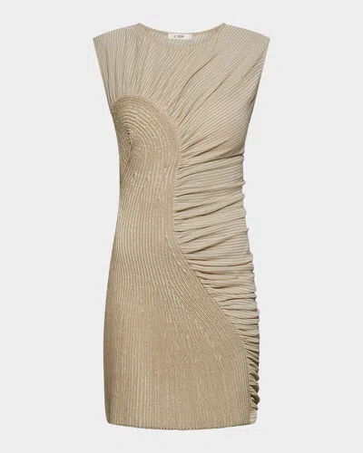 Cynthia Rowley Aisling Striped Cotton Combo Minidress In Brown