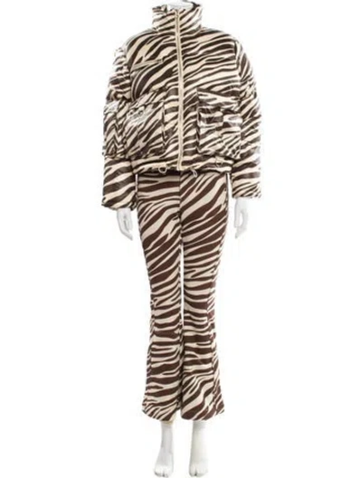Pre-owned Cynthia Rowley Animal Print Pantsuit W/ Tags In Neutral