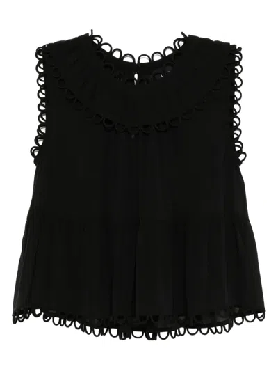 Cynthia Rowley Annabelle Blouse In Black