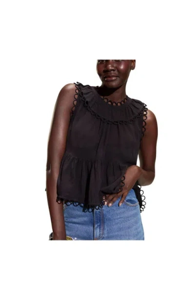 Cynthia Rowley Annabelle Sleeveless Blouse In Black