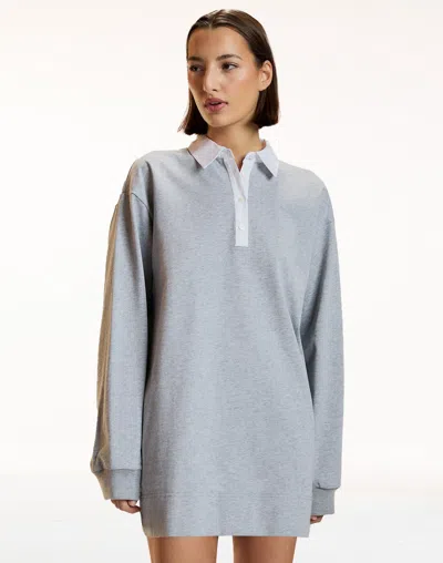 Cynthia Rowley Cotton Rubgy Mini Dress In Gray