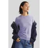Cynthia Rowley Aspen Crewneck Knit Top In Periwinkle
