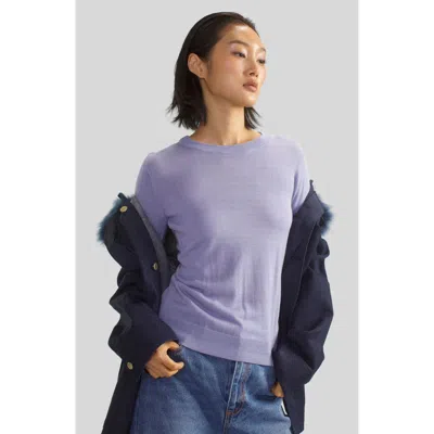 Cynthia Rowley Aspen Crewneck Knit Top In Periwinkle