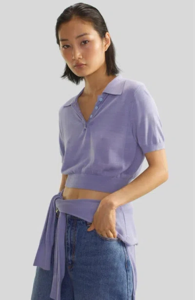 Cynthia Rowley Aspen Knit Polo In Periwinkle