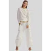 Cynthia Rowley Athena Long Sleeve Tee In White