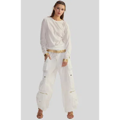 Cynthia Rowley Athena Long Sleeve Tee In White