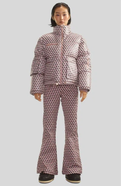 Cynthia Rowley Backcountry Puffer Jacket In Taupe Multi
