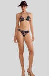 Cynthia Rowley Baia Bikini Top In Green Camo