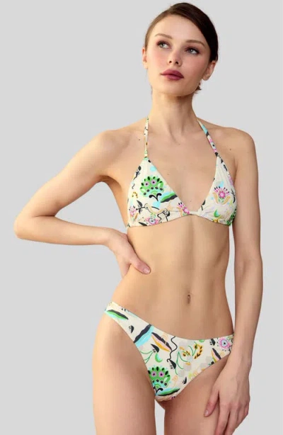 Cynthia Rowley Baia Bikini Top In White Floral