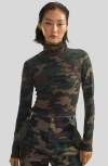 Cynthia Rowley Camo-printed Top In Green Camo