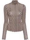Cynthia Rowley Base Layered Top In Black/camel